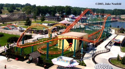 Corkscrew photo from Michigan's Adventure